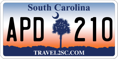SC license plate APD210