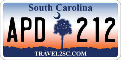 SC license plate APD212
