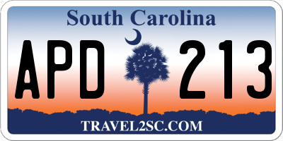 SC license plate APD213