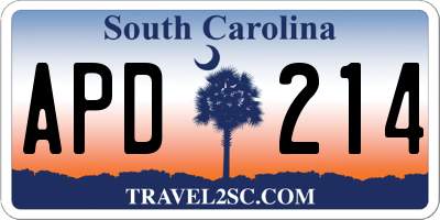 SC license plate APD214