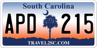 SC license plate APD215