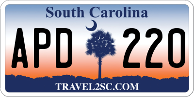 SC license plate APD220