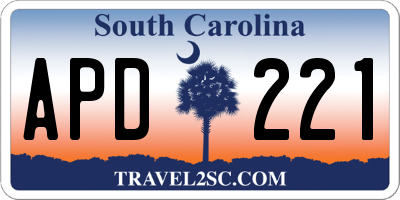 SC license plate APD221