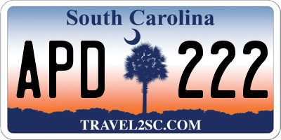 SC license plate APD222