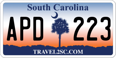 SC license plate APD223