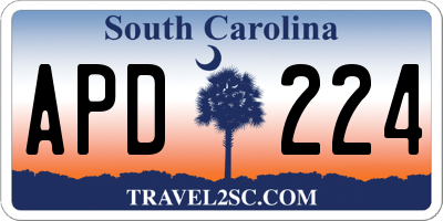 SC license plate APD224