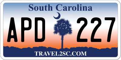 SC license plate APD227