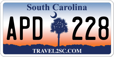 SC license plate APD228