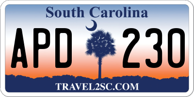 SC license plate APD230
