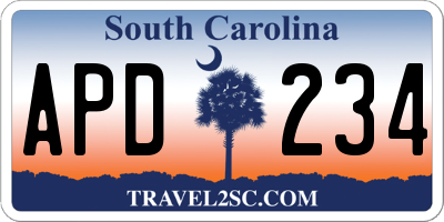 SC license plate APD234