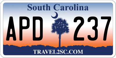 SC license plate APD237