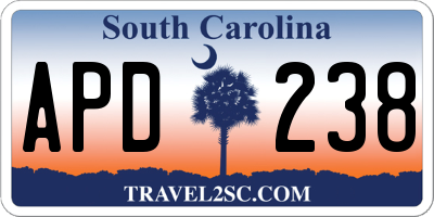 SC license plate APD238
