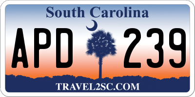 SC license plate APD239