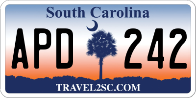 SC license plate APD242