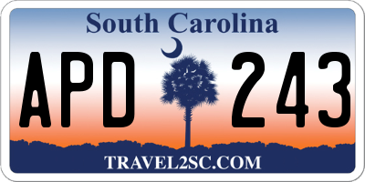 SC license plate APD243