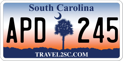SC license plate APD245