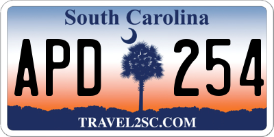 SC license plate APD254