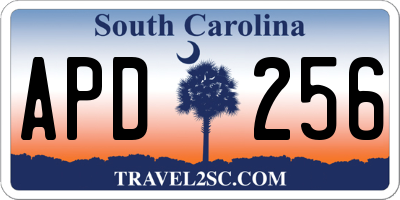 SC license plate APD256