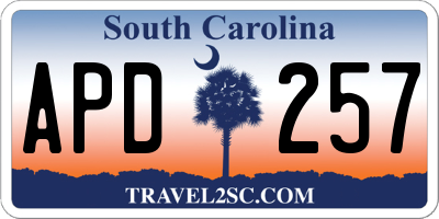 SC license plate APD257