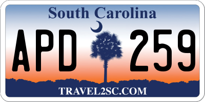 SC license plate APD259