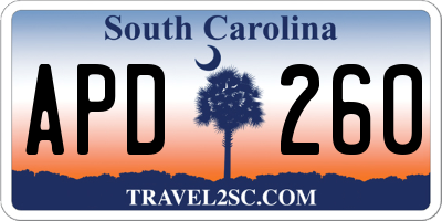 SC license plate APD260