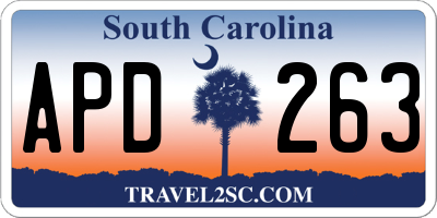 SC license plate APD263