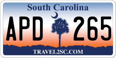 SC license plate APD265