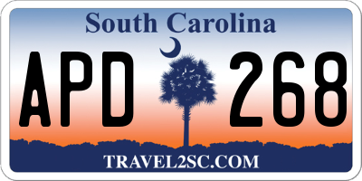 SC license plate APD268