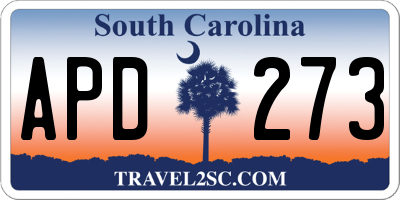 SC license plate APD273