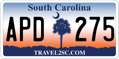 SC license plate APD275