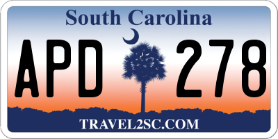 SC license plate APD278