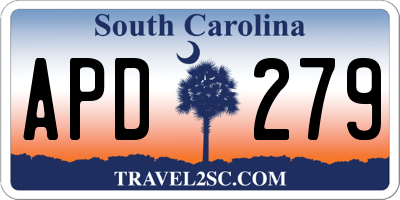 SC license plate APD279