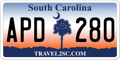 SC license plate APD280