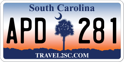 SC license plate APD281