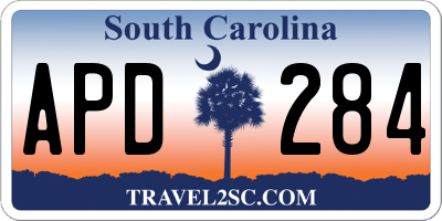 SC license plate APD284