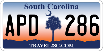 SC license plate APD286