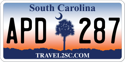 SC license plate APD287