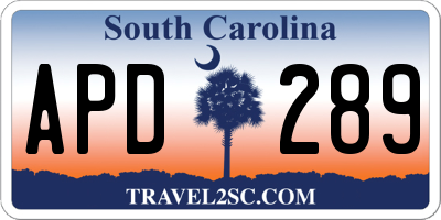 SC license plate APD289