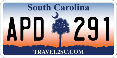 SC license plate APD291