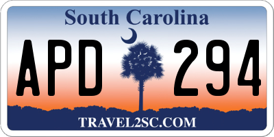 SC license plate APD294