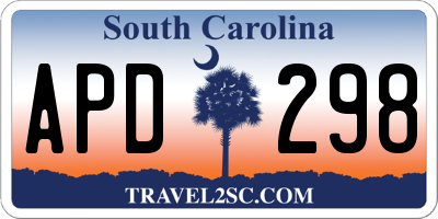 SC license plate APD298
