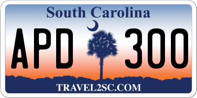 SC license plate APD300