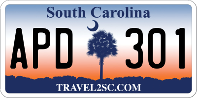 SC license plate APD301