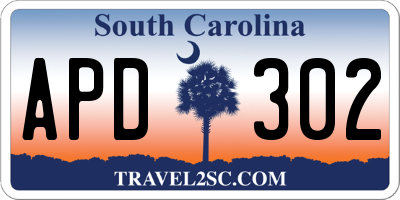 SC license plate APD302