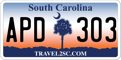 SC license plate APD303
