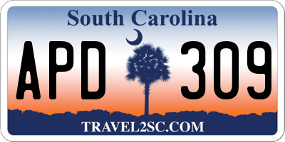 SC license plate APD309