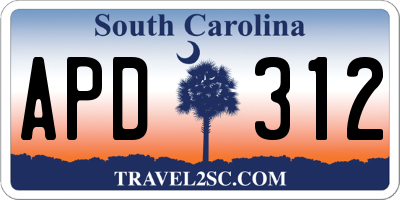 SC license plate APD312