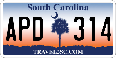 SC license plate APD314