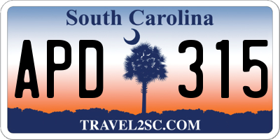 SC license plate APD315