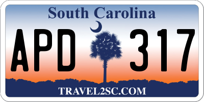 SC license plate APD317